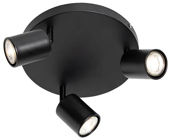 Moderné stropné svietidlo čierne nastaviteľné okrúhle 3-svetlo - Java