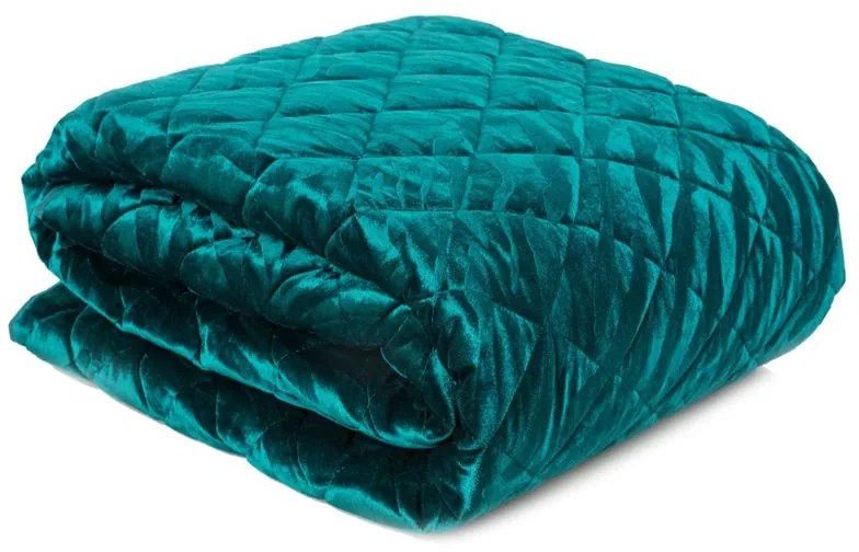 EUROFIRANY Elegantný vlnený prehoz na posteľ z kvalitného zamatu s výrazným leskom 230 cm x 260 cm tyrkysová 100 % polyester Rozmery textílií: 220 cm x 240 cm