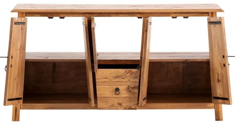 furniture-nabytek.cz - Masívna umývadlová skrinka Rangún z borovice, lakovaná, hnedá – 140×45×75 cm