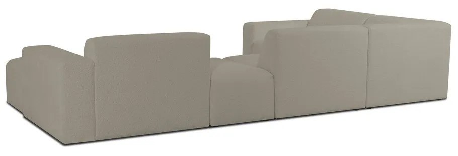 Svetlohnedá rohová pohovka z textílie buklé (do "U") Roxy – Scandic