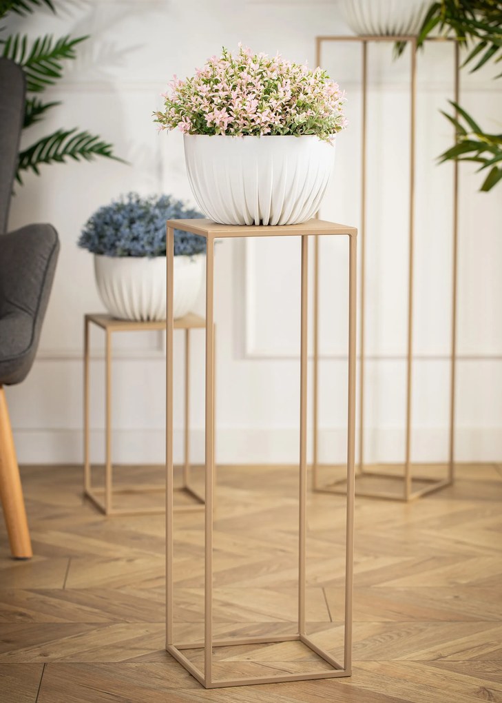 STOJAN NA KVETINÁČ SIMPLE 70X24X24 CM BÉŽOVÁ
