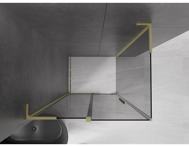 Mexen Velar L, sprchový kút s posuvnými dverami 110 x 85 cm, 8mm šedé sklo, zlatá matná, 871-110-085-43-55