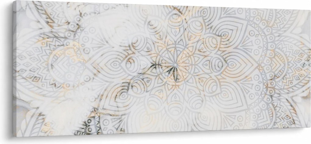 Obraz bielej mandaly (120x50 cm)