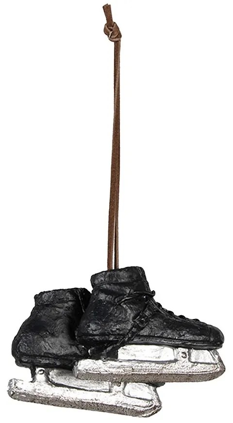 Závesná dekorácia čiernej retro korčule - 10*4*6 cm