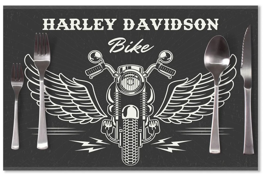 Sablio Prestieranie Harley-Davidson S krídlami: 40x30cm