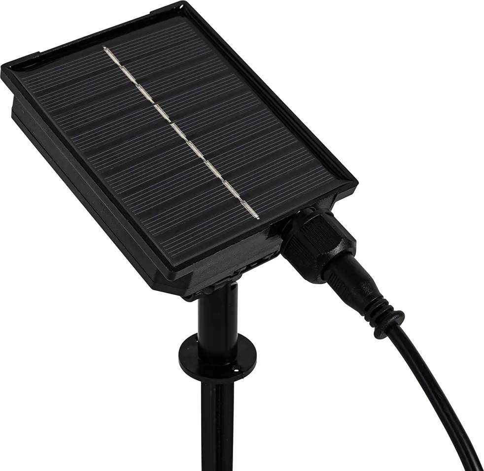 Bodové svetlo čierne 60 cm vrátane nabíjateľnej LED a solárnej IP65 - Adalind