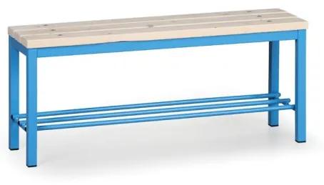 Šatníková lavica s botníkom, sedák - laty, dĺžka 1000 mm, modrá