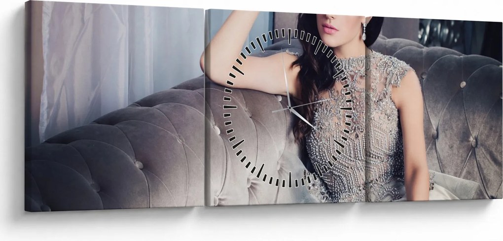 Obraz - Glamour (s hodinami) (90x30 cm)