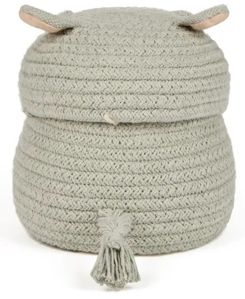 Svetlosivý látkový detský kôš na hračky ø 15x15 cm Mini Henry the Hippo – Lorena Canals