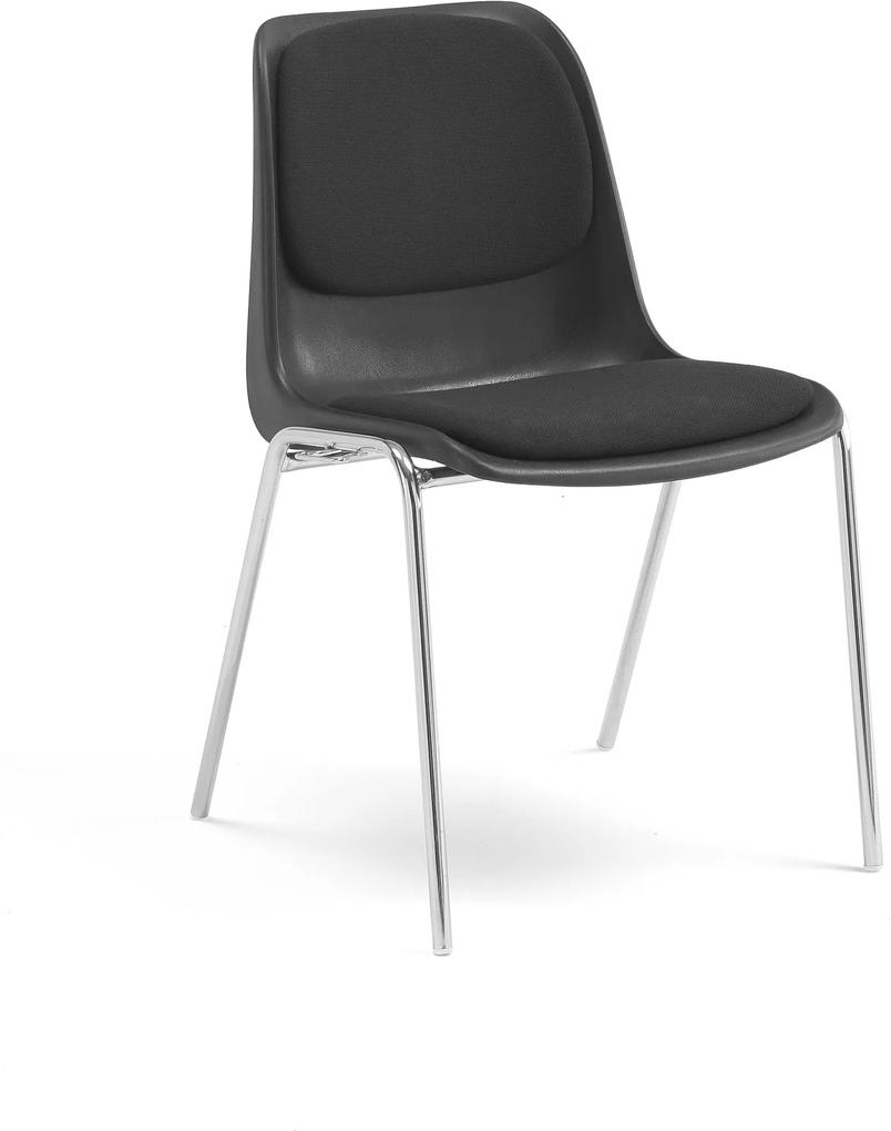 Konferenčná stolička Picton, spájateľná, čierne čalúnenie