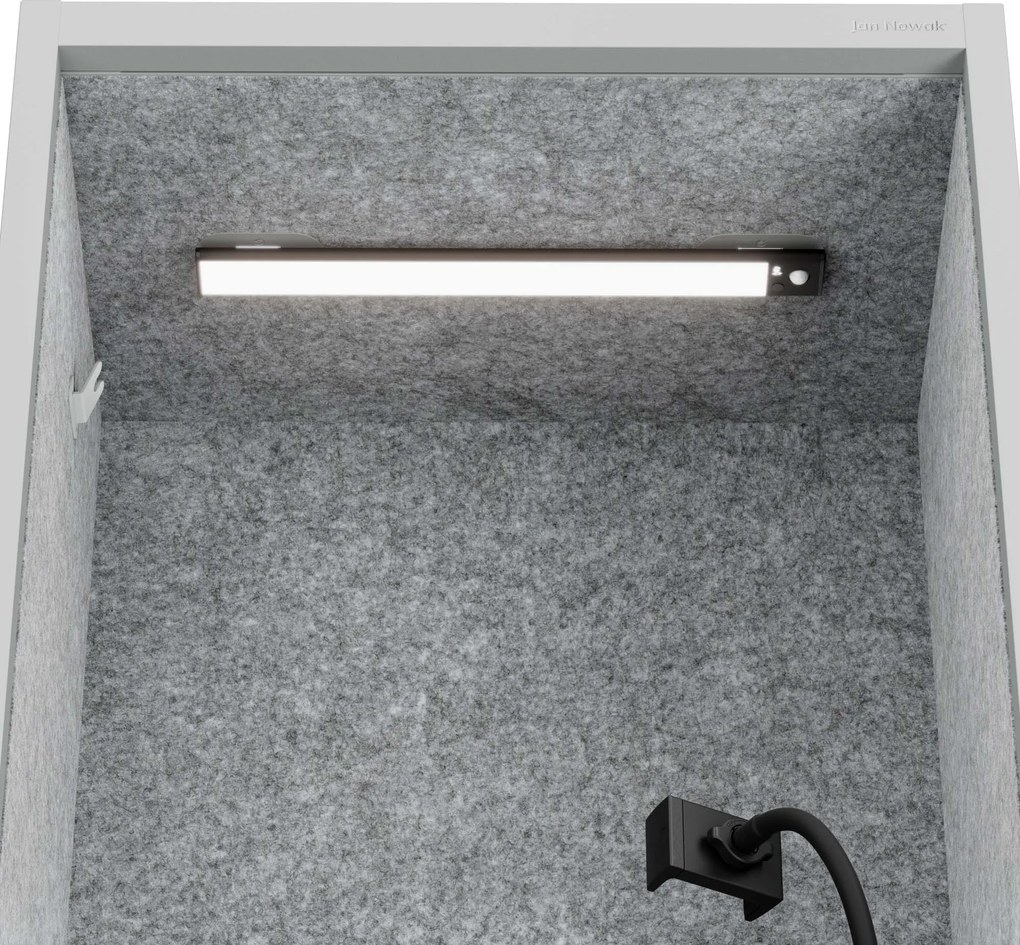 Akustická kabína SALLY MentalBox 600 mm – sivý korpus, sivé sedadlo