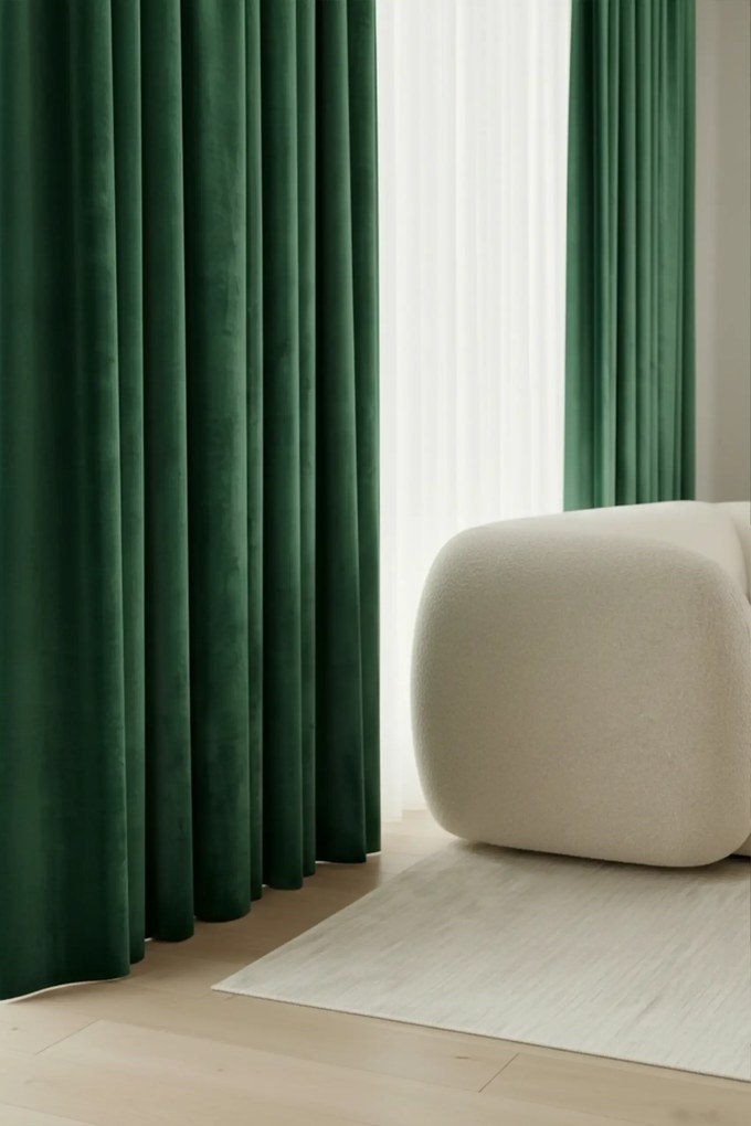 Velúrový záves SOFT VELVET fľašovo zelený 140x250 cm