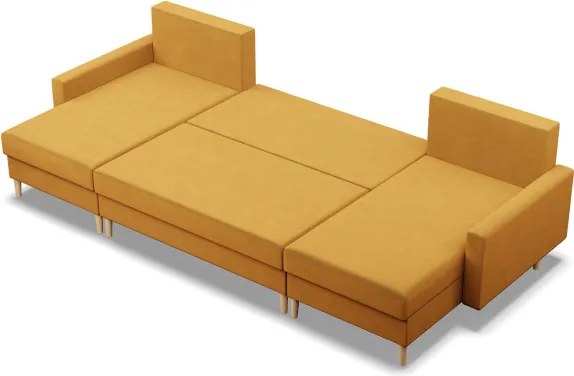 Sedacia súprava BLANK Elegant v tvare U žltá