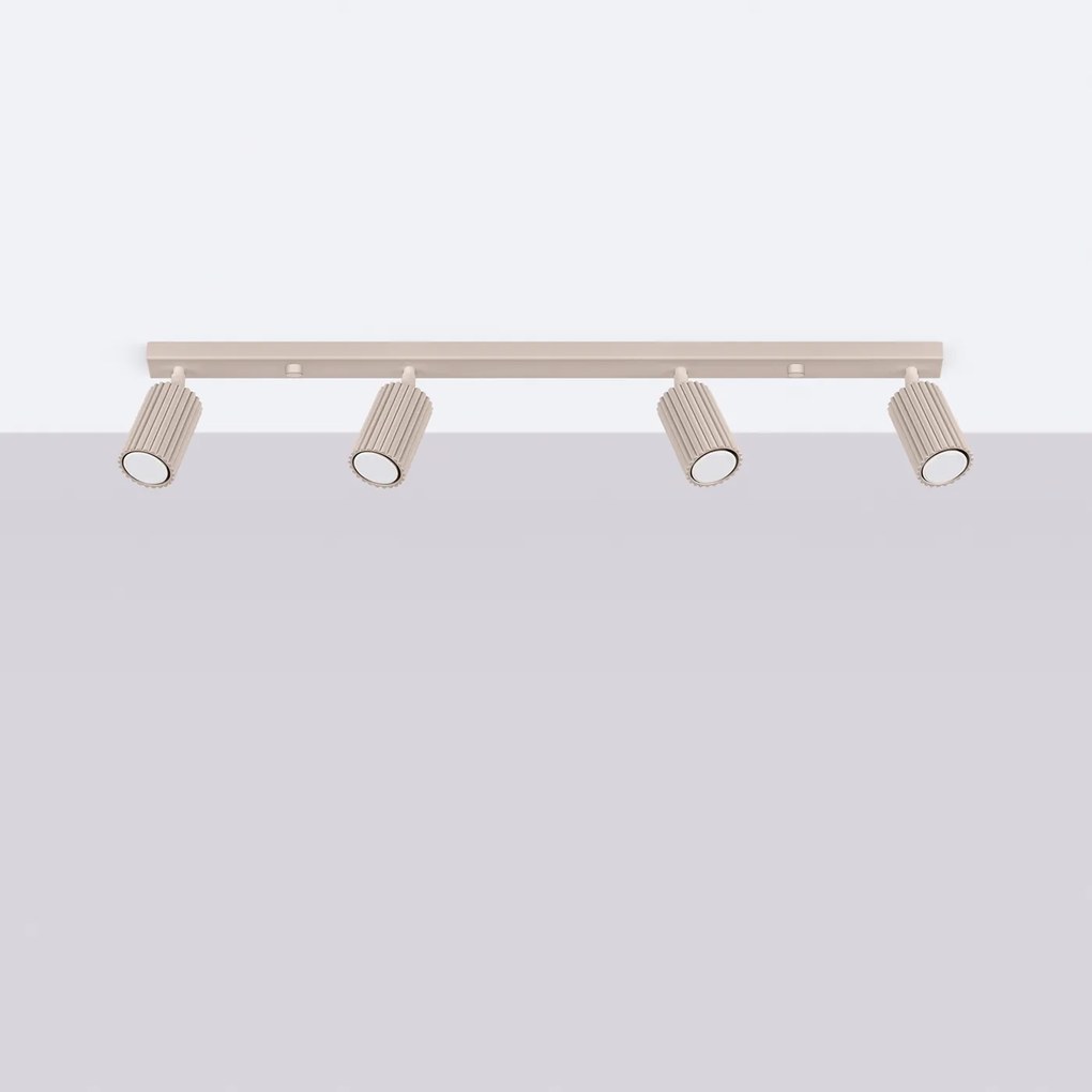 Bodové svietidlo Karbon, 4x tmavobéžové hliníkové tienidlo, (možnosť polohovania)