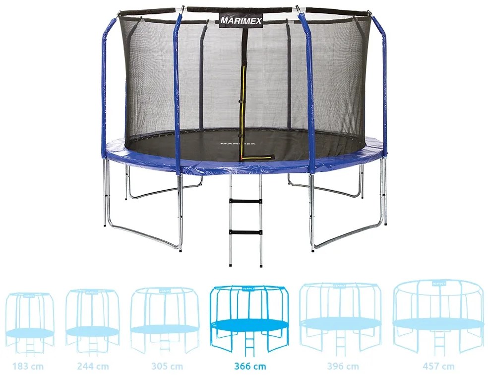 Marimex | Trampolína Marimex Standard 366 cm - zelená + vnútorná ochranná sieť + schodíky ZADARMO | 19000101