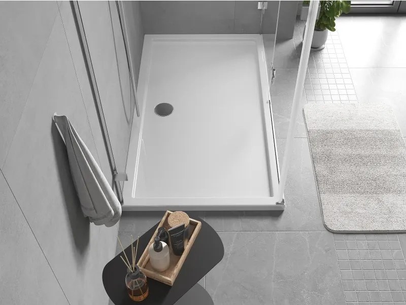 Mexen Flow štvorcový sprchovací kút slim 160 x 100 cm, biely lesk - 46R101016