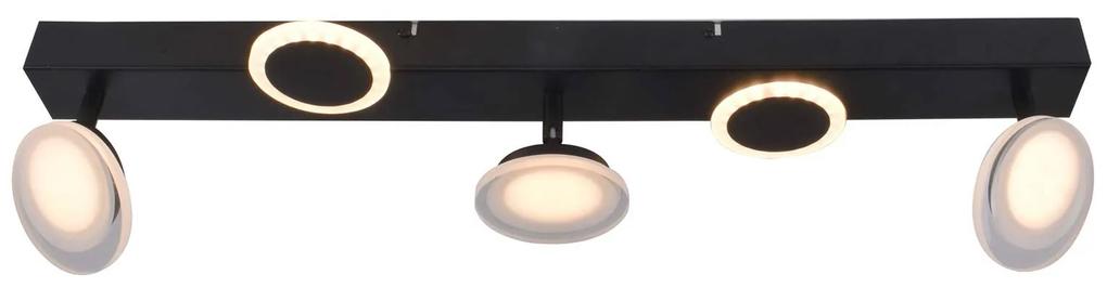 Stropné LED svietidlo Meriza, 3-plameňové, čierna