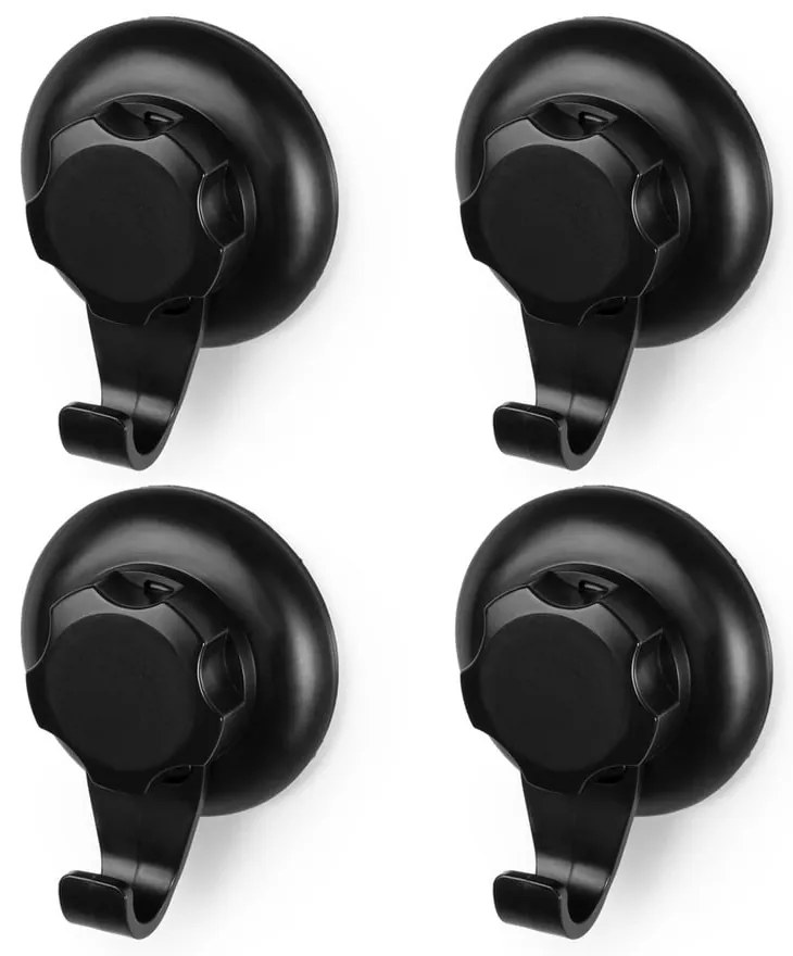 Čierne oceľové háčiky v súprave 4 ks bez vŕtania Bestlock – Compactor