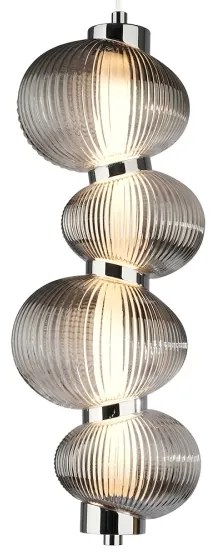 LED závesný luster na lanku BOLLA LED/17W/230V pr. 16 cm lesklý chróm/dymová sivá