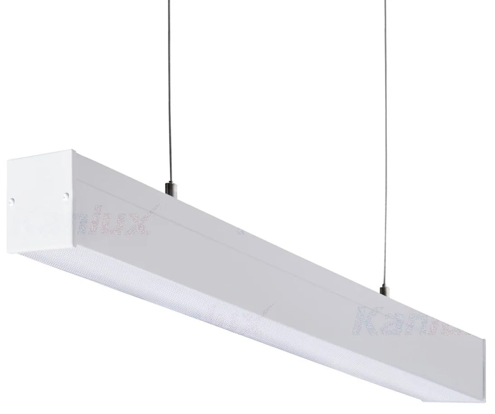 KANLUX Závesné osvetlenie pre LED trubice T8 AMADEUS, 1xG13, 36W, 124x150x6cm, biele, mikroprizmatický difú