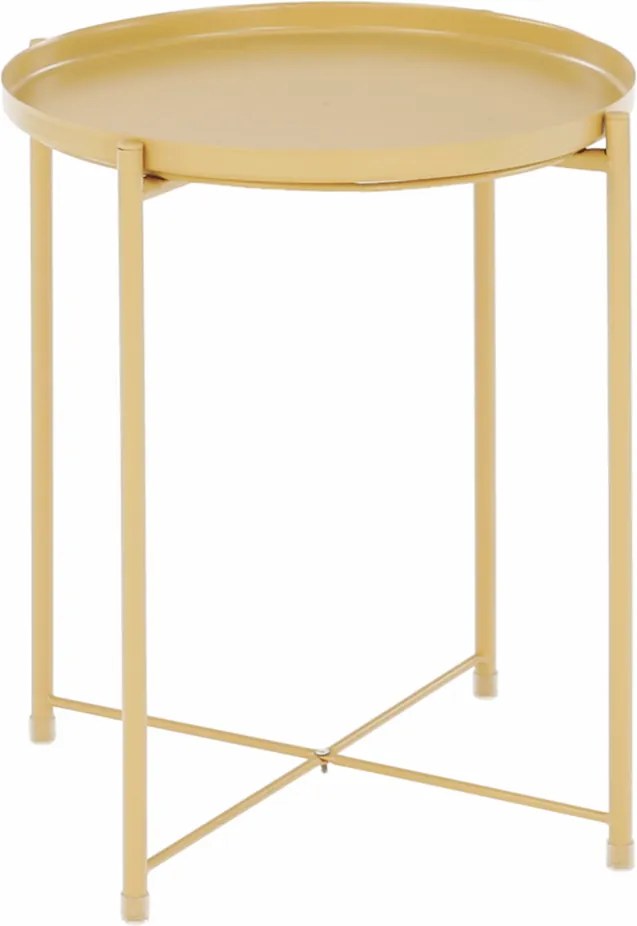 Žlutý příruční stolek TRIDER s odnímatelným tácem