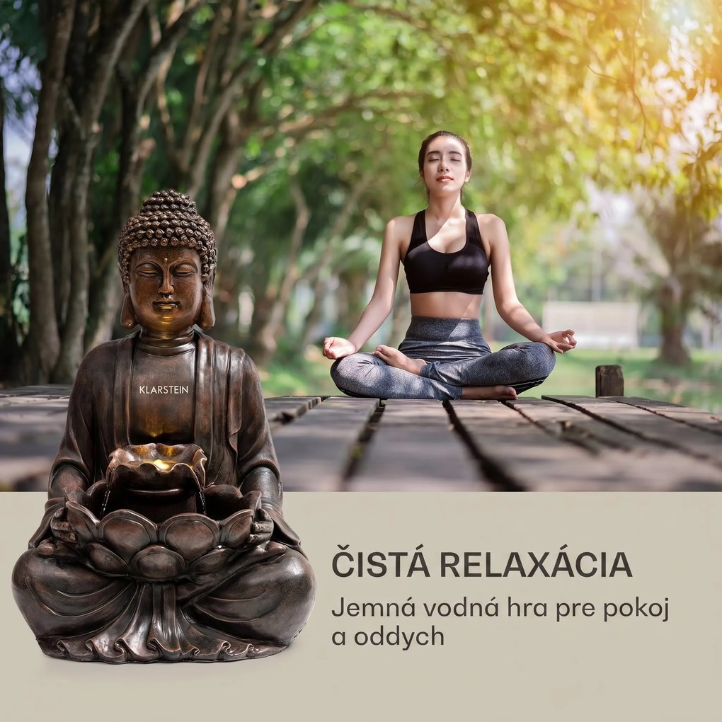 Blumfeldt Dharma solárny fontán LED 48 x 72 x 41 cm (ŠxVxH) polyrezín