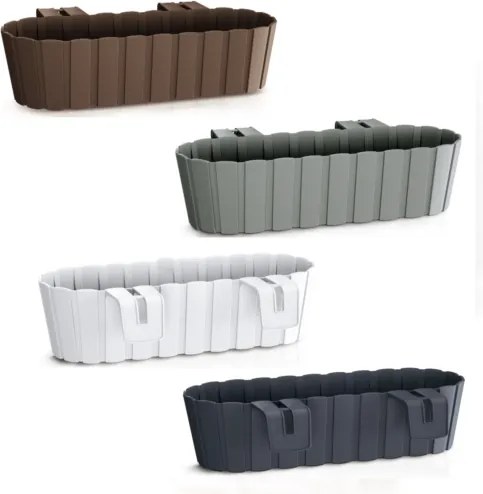 Plastový balkónový kvetináč DDECZ400 38,3 cm - sivý kameň