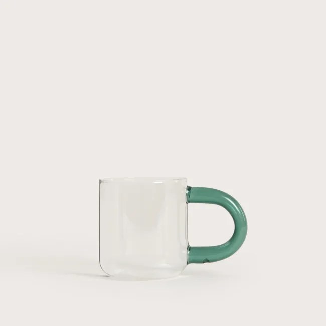 Hrnček FLUFF priesvitný / zelený 772238 360 ml