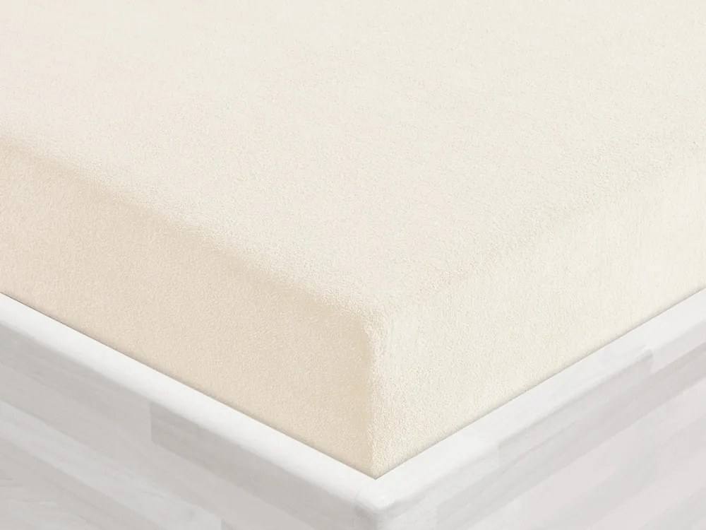 Detské froté napínacie prestieradlo do postieľky FR-002 Smotanové 70 x 140 x 10 cm - do postieľky