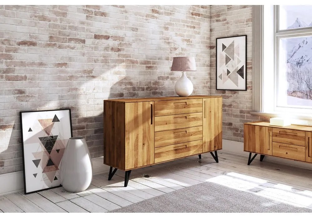 Vysoká komoda z dubového dreva 182x100 cm Golo - The Beds