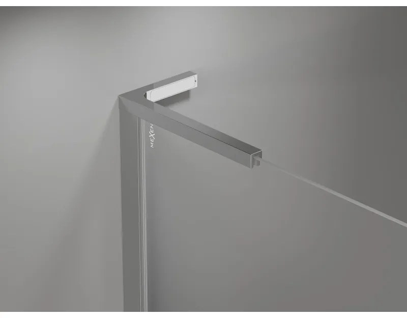 Mexen Mist-H L Duo, 2-krídlový sprchový kút 120 x 75 cm, číre sklo, chrómový profil, 8A5L-120L-075P-01-00