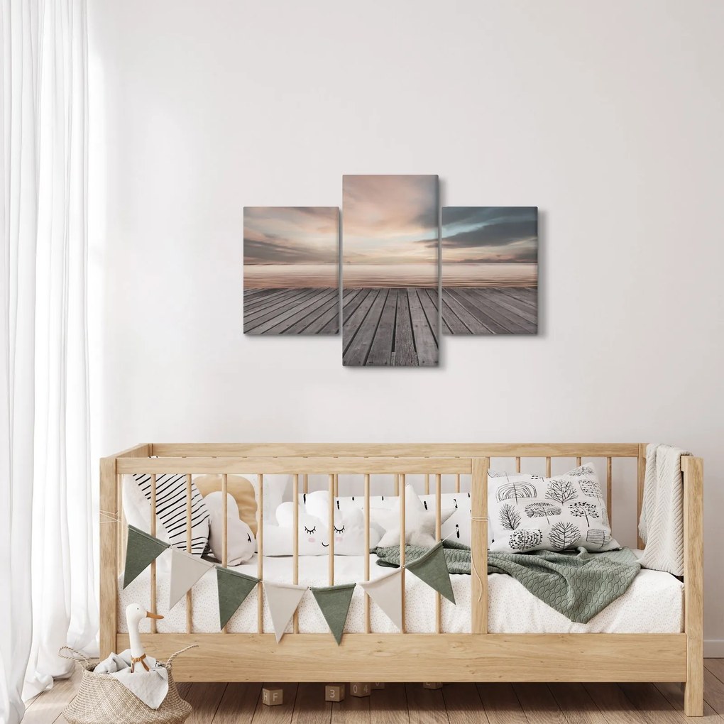 Obraz - Mólo pri západe slnka (90x60 cm)