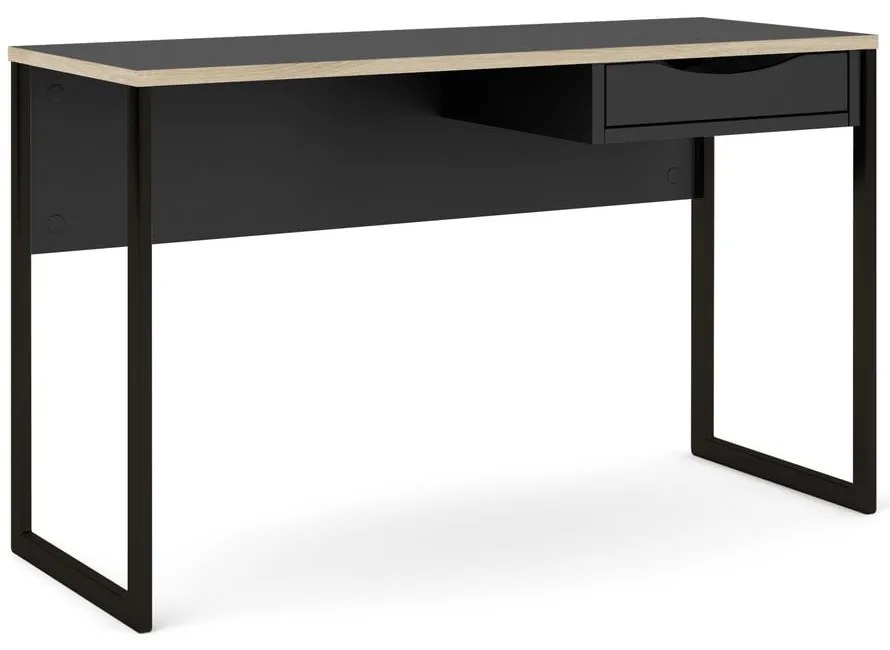 Čierny pracovný stôl Tvilum Function Plus, 130 x 48 cm
