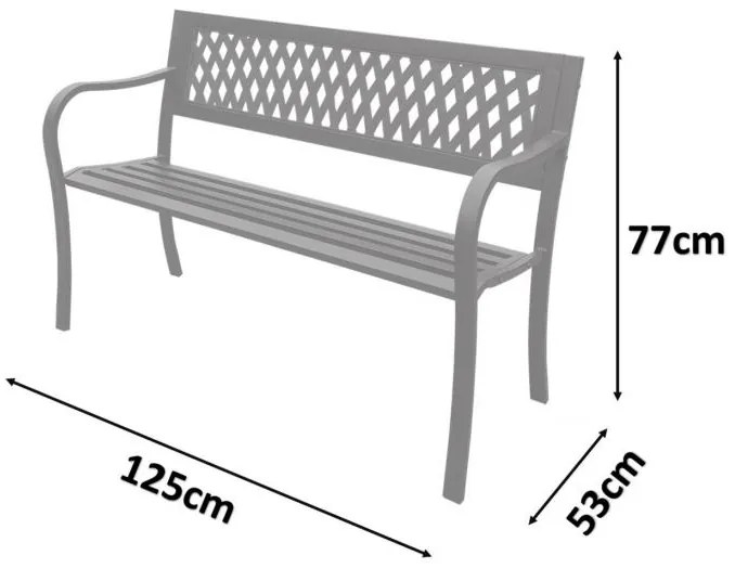ShopJK ZÁHRADNÁ LAVIČKA 125 X 53 X 77 CM MEB2910