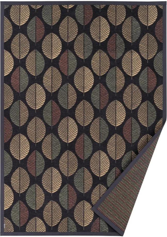 Čierny vzorovaný obojstranný koberec Narma Pärna, 160 × 100 cm