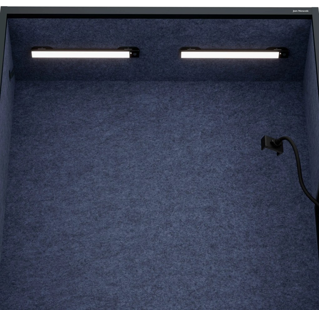 Akustická kabína SALLY MentalBox 1150 mm – antracitový korpus, tmavomodré sedadlo