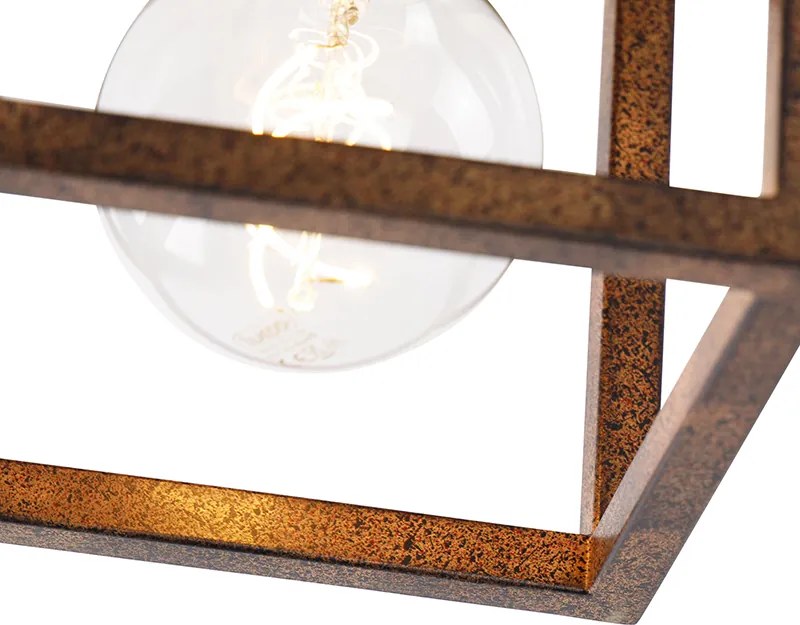 Priemyselné stropné svietidlo hrdzavo hnedé - Cage