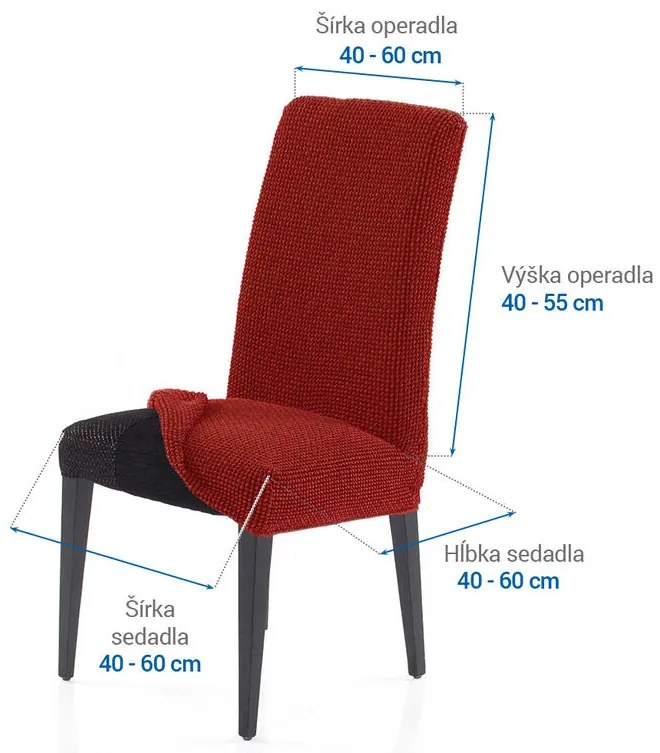 Super strečové poťahy NIAGARA tehlová stoličky s operadlom 2 ks (40 x 40 x 55 cm)