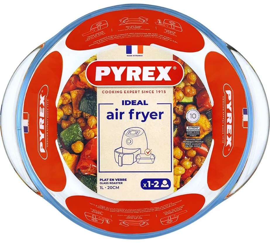 Pyrex Misa zapekacia okrúhla Air Fryer 1 l, 20 x 18 x 7 cm, 1 l