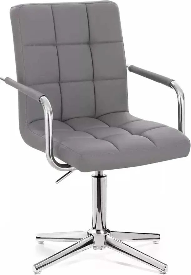 LuxuryForm DESIGN Stolička VERONA na striebornom kríži - šedá