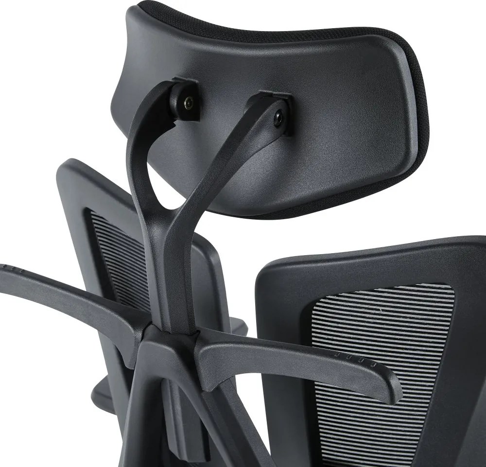 Kancelárska ergonomická stolička MORA — sieť / látka, čierna