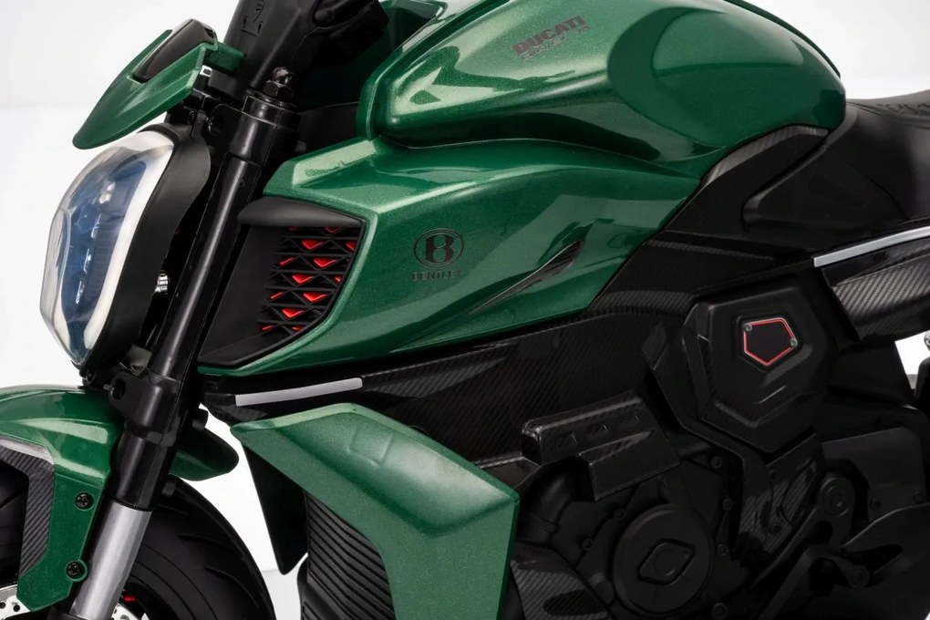 Detská elektrická motorka Ducati Diavel x Bentley Green