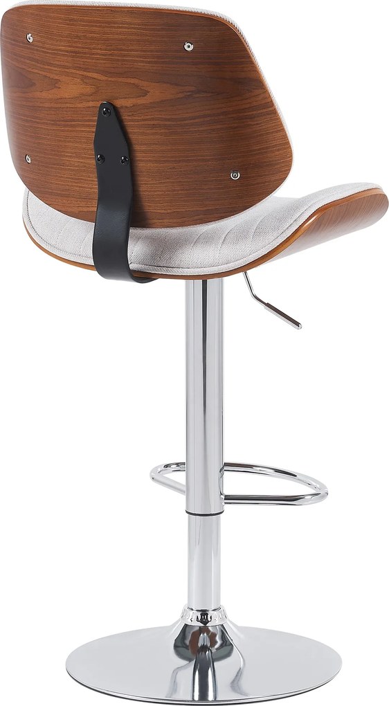 Barová stolička Clawson - látka, chróm rám - orech/krém