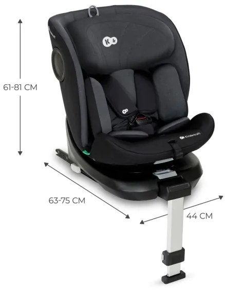 KINDERKRAFT - Autosedačka I-360 i-Size (40-150 cm) čierna