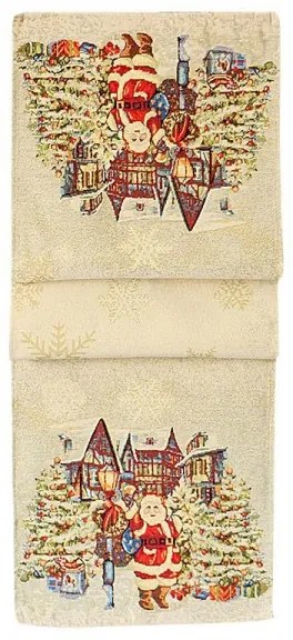 Gobelínový obrus Dedinka Santa Clausa 45x140 cm