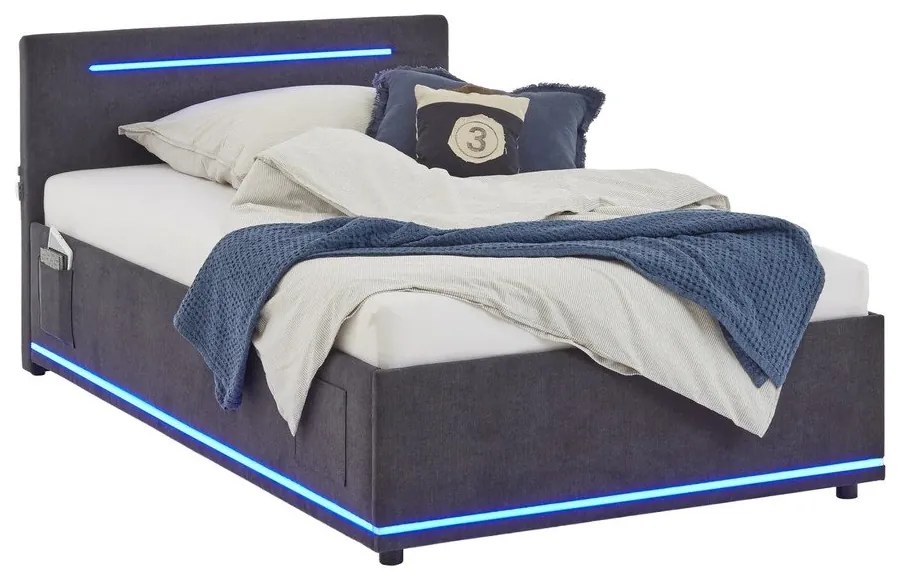 Tmavosivá čalúnená detská posteľ bez roštu 120x200 cm Circle – Meise Möbel