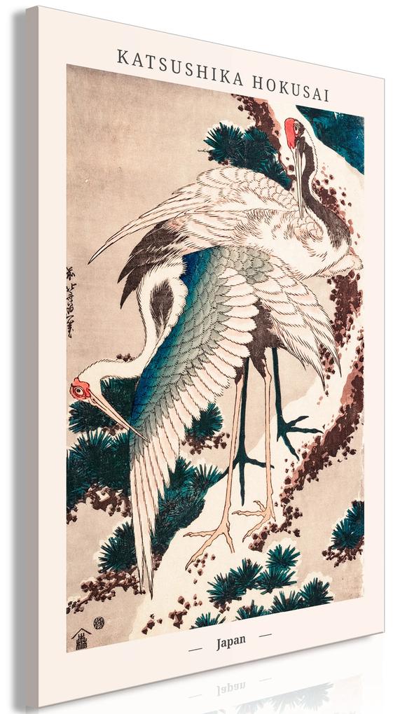 Artgeist Obraz - Japanese Cranes (1 Part) Vertical Veľkosť: 20x30, Verzia: Na talianskom plátne