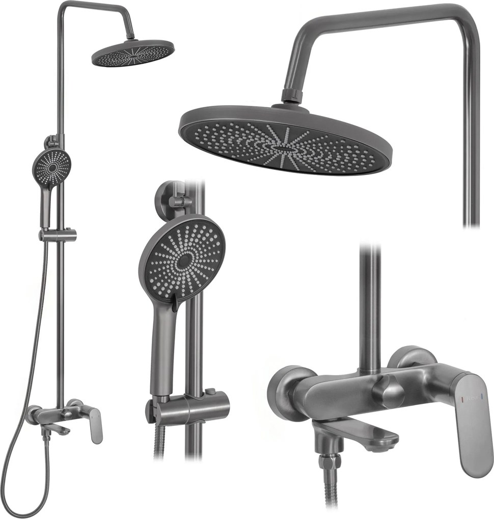 Rea Marco, sprchový set s vaňovým výtokom, grafitová, REA-P5600