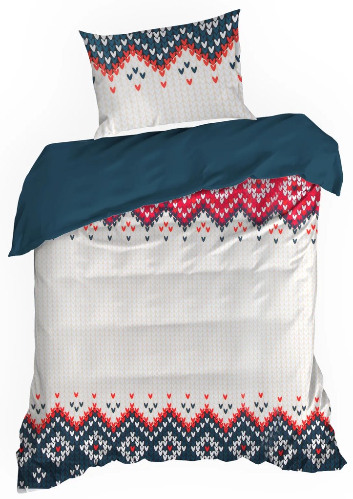VIANOČNÉ RENFORCÉ OBLIEČKY NORDIC 200X220 CM, 2KS 70X80 CM VZOROVANÉ
