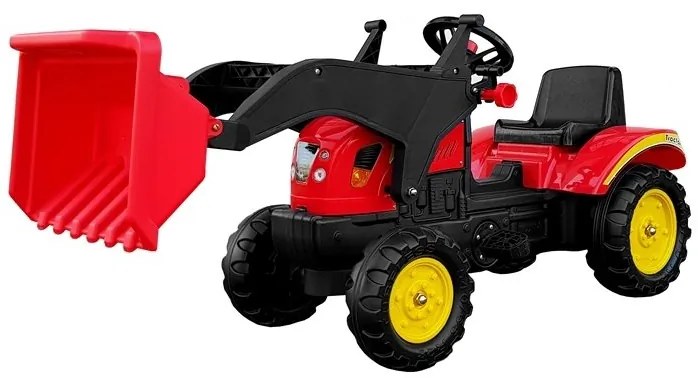 LEAN TOYS Veľký traktor Herman s prívesom a pedálmi 165 cm - červený